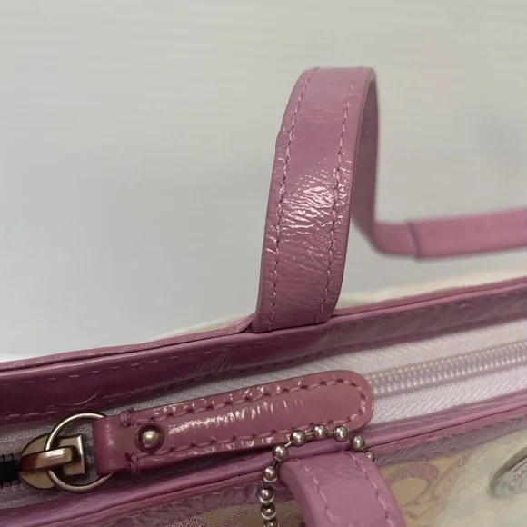 Coach Lavender and Cream Signature Patchwork Small Tote - Picture 8 of 10